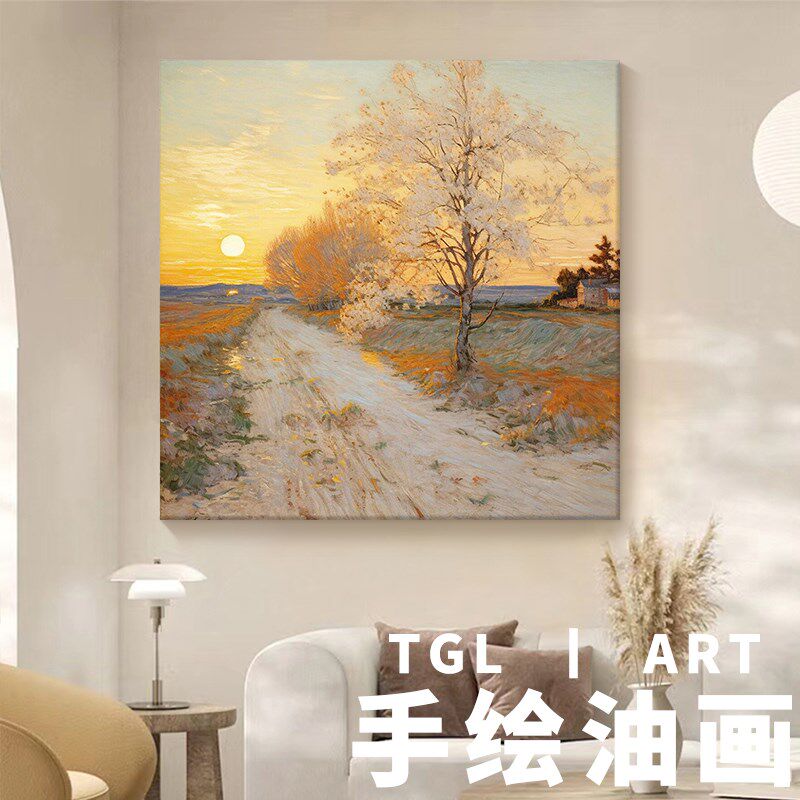大芬村客厅卧室装饰画日出风景入户玄关挂画莫奈印象派纯手绘油画