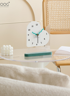 EMITDOOG心形座钟客厅装饰品家居入户玄关电视柜创意办公桌面摆件