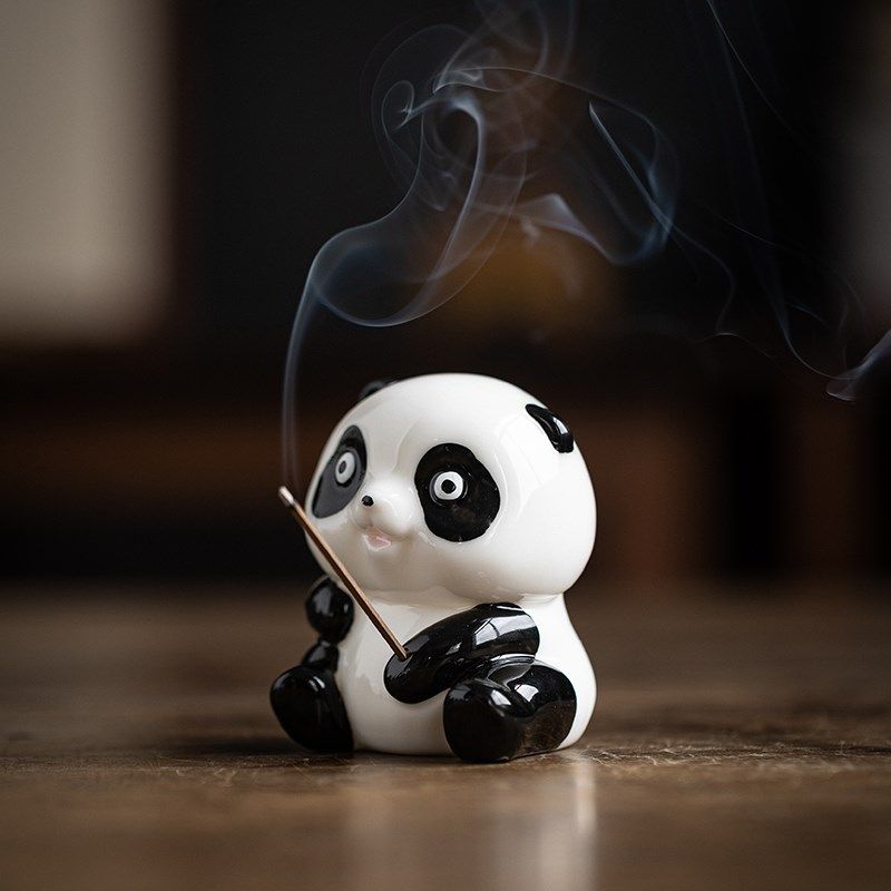 【熊猫线香插】创意陶瓷香托檀香沉香座家用可爱公仔家居装饰摆件,家居饰品,香托/香盘/香座/香插,淘宝优惠券,粉丝福利购,淘宝优惠卷