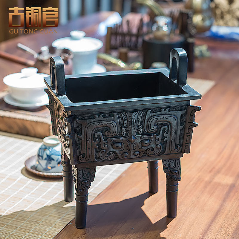 铜鼎摆件 复古仿古青铜器客厅酒柜中式家居摆设乔迁新居开业礼品