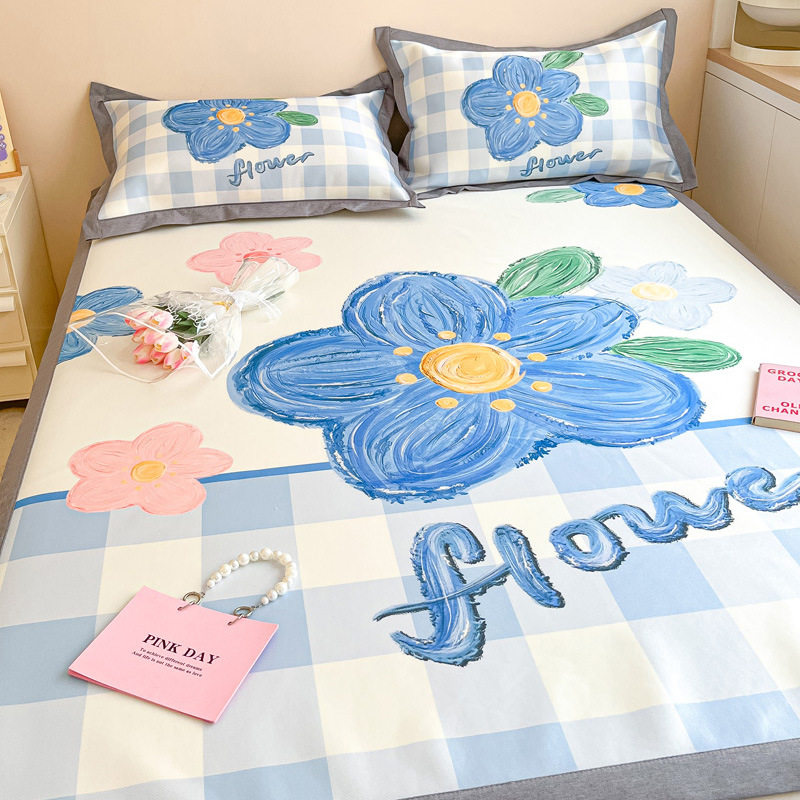 卡通冰丝凉席三件套数码印花碳化冰丝席2023夏季家用摺叠席子,床上用品,冰丝席,淘宝优惠券,粉丝福利购,淘宝优惠卷