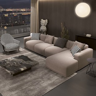 意式极简模块沙发自由组合大小户型客厅高端大气上档次磨砂布沙发