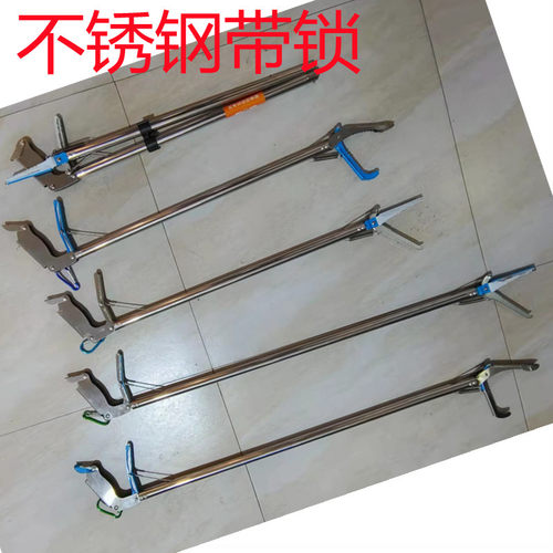 黄鳝夹黄鳝钳黄鳝钩泥鳅钳不锈钢防蛇工具两边钝齿器鳝鱼夹子带锁