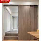 隔断门口袋门隐藏形门房间客厅移门阳台三联动推拉门无轨折叠门