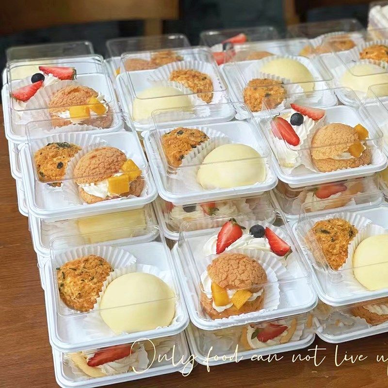 单粒毛巾卷打包盒烘焙甜品盒小蛋糕包装盒加厚正方形透明吸塑包装,厨房/烹饪用具,点心包装盒/包装袋,淘宝优惠券,粉丝福利购,淘宝优惠卷