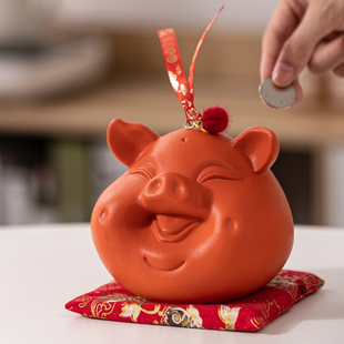 陶瓷猪摆件创意招财生肖猪家居桌面装饰品吉祥物储蓄罐存钱罐礼品