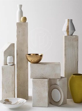 黄洞石雕塑台荒料原石摆台地台电视柜旁落地柱子石墩摆件底座基座