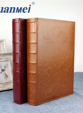 相册插页式大6寸300张 复古商务4R6寸过塑可放写字留言影集相簿本