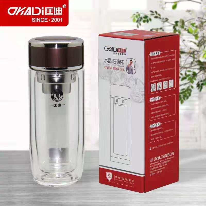 匡迪华象金力2654 2655双层水晶玻璃杯水杯商务礼品杯团购杯