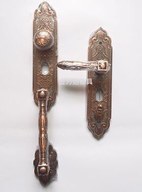 豪华别墅门把手双开门对开门拉手加厚锌合金防盗门大把手通用拉手