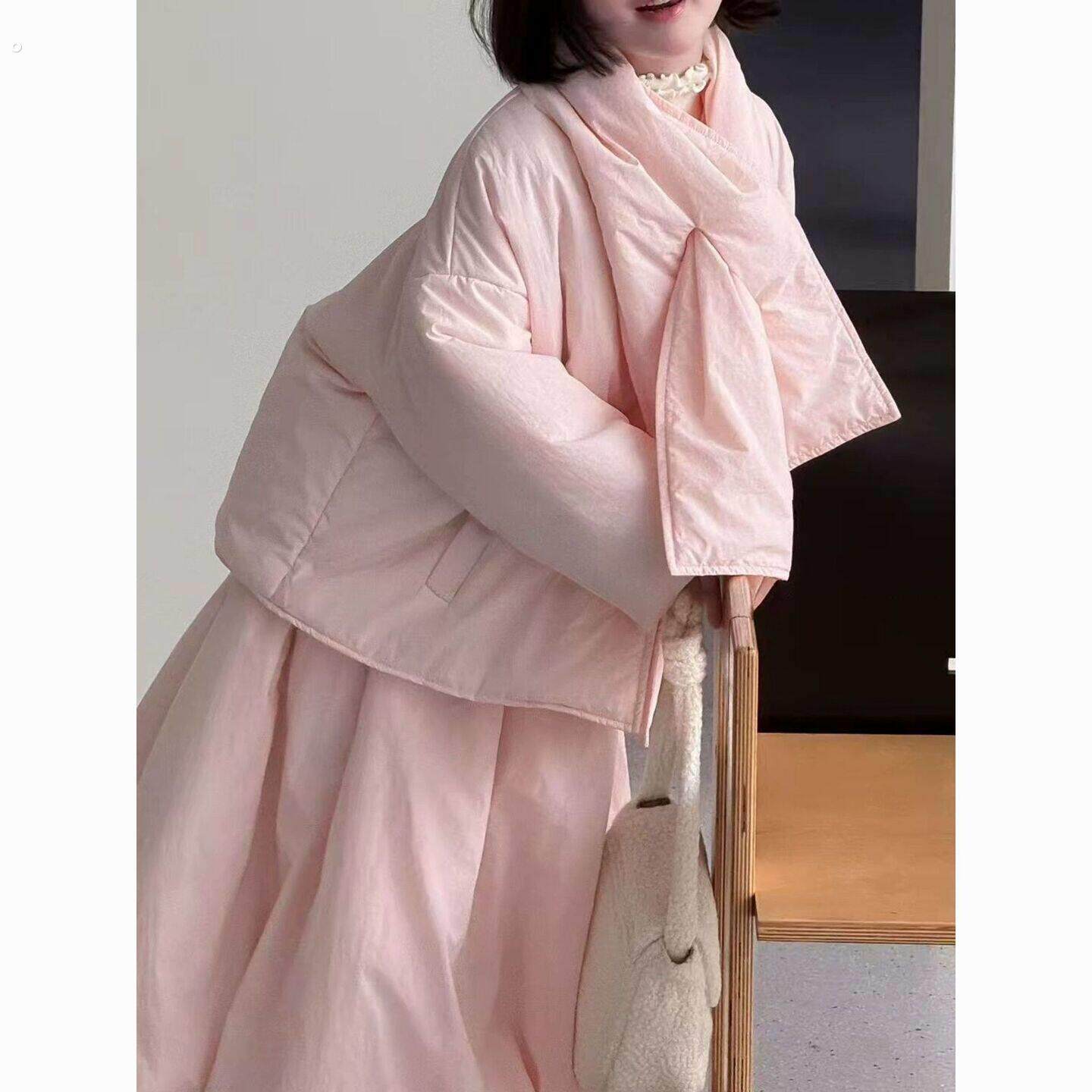 女童加厚套装2025新款秋冬装保暖夹棉外套女孩棉服休闲冬季半身裙