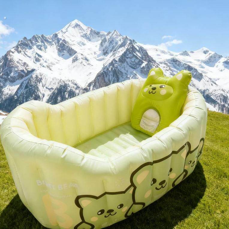 婴儿洗澡盆宝宝旅行充气浴盆儿童便携折叠浴桶充气泡澡桶