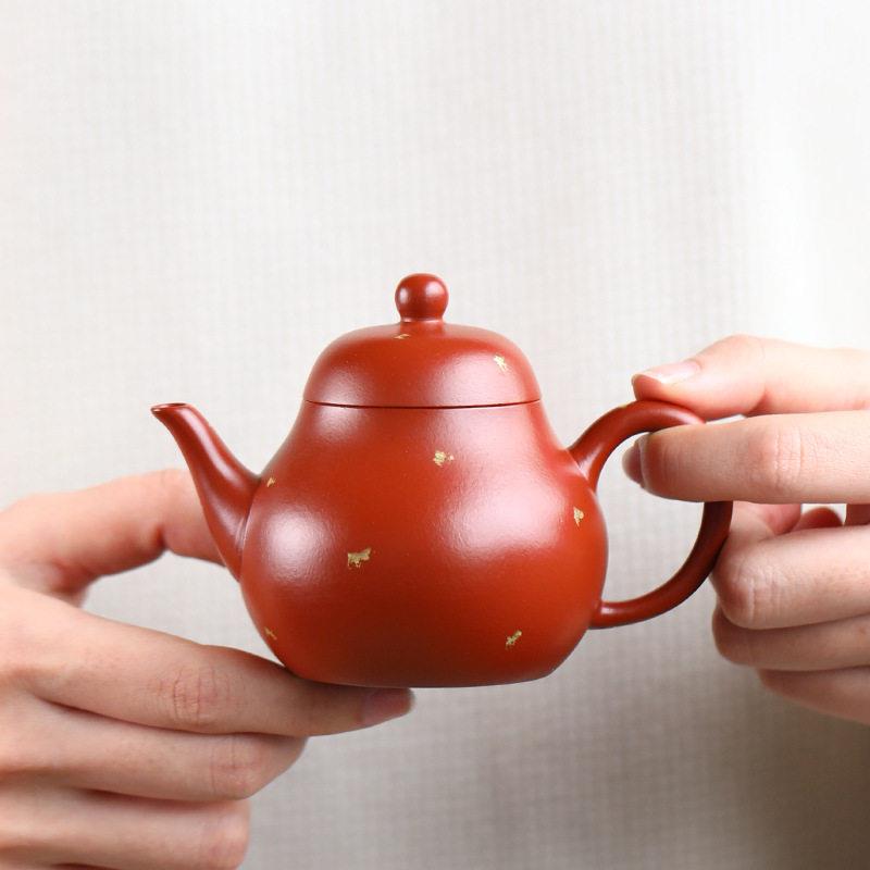 宜兴紫砂壶原矿朱泥秋水壶小容量家用泡茶壶名家手工小品功夫茶具