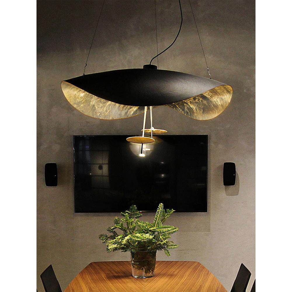 意大利设计师创意个性艺术覆古工业风客厅饭厅吧台装饰金箔吊灯具