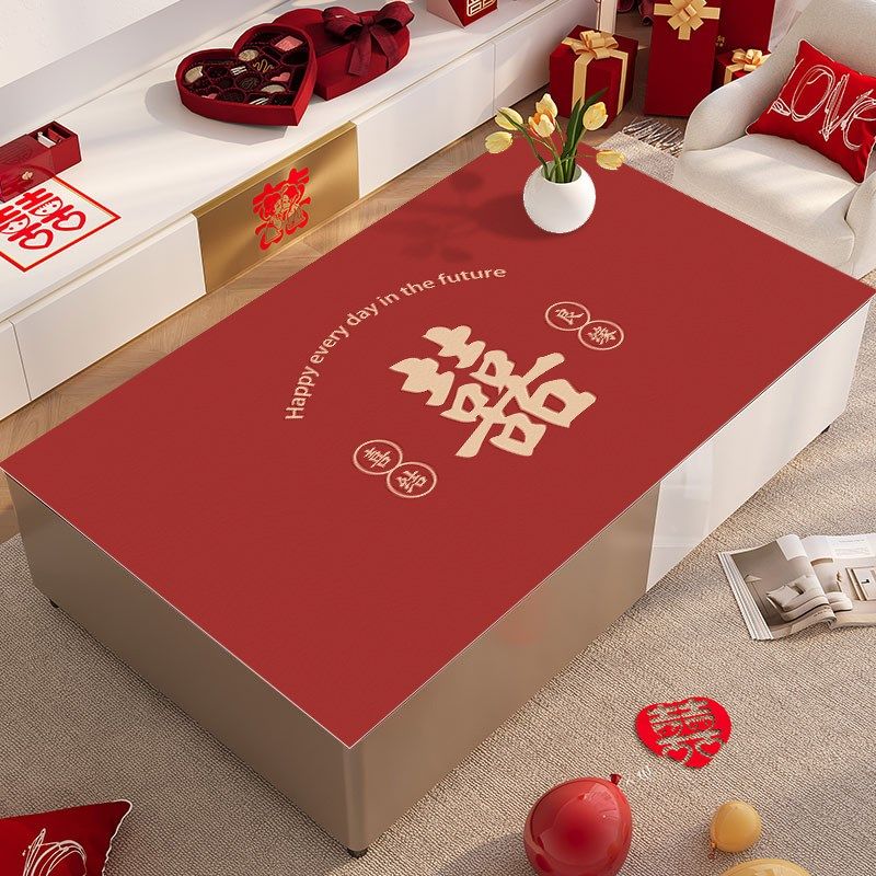 喜字红色桌垫2024年新款茶几垫新年硅胶结婚客厅茶几垫子订婚桌布,居家布艺,桌布,淘宝优惠券,粉丝福利购,淘宝优惠卷