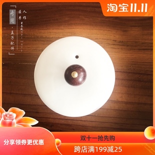 侧把茶壶盖子盖碗盖子零配盖子单盖子三才盖碗白瓷茶具玉瓷盖子