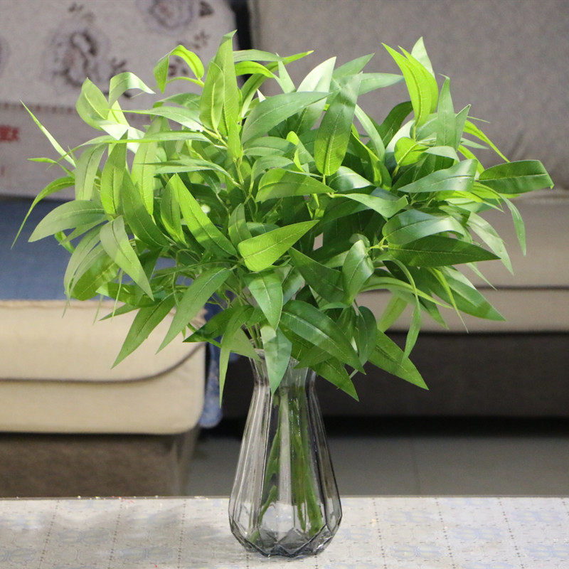 仿真富贵竹叶玻璃花瓶套装餐桌电视柜装饰绿植假花室内摆放