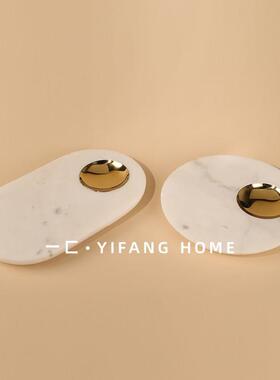 一匚样板房现代简约客厅茶几餐厅餐桌托盘样板间酒店吧台软装饰品