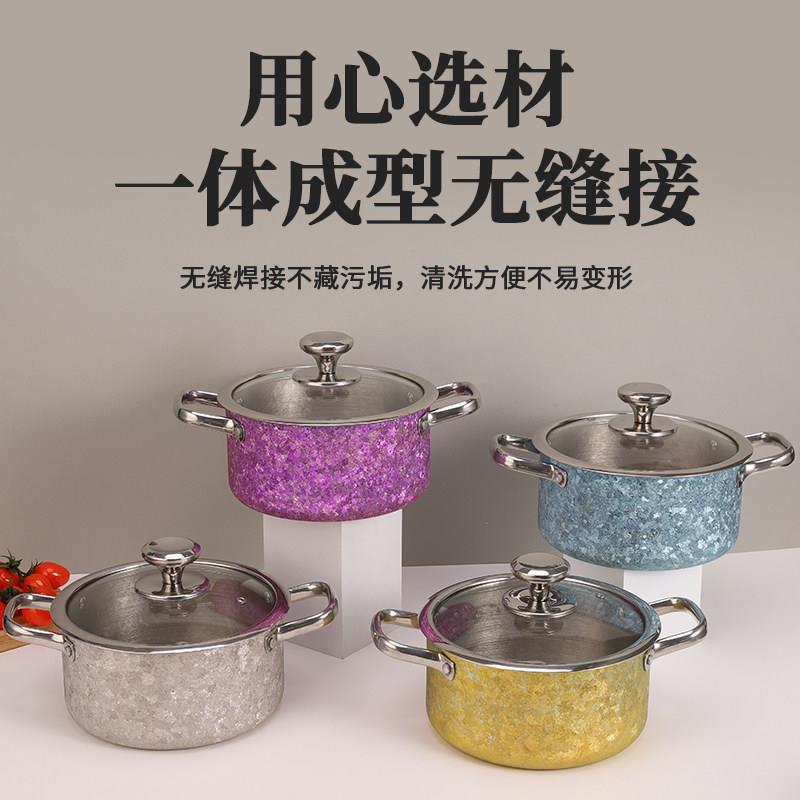纯钛冰花结晶钛汤锅2026新款抑菌保鲜无涂层双耳加厚大容量钛炖锅