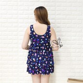 130 泳衣女保守裙式 特大码 遮肚显瘦温泉度假韩版 200斤 分体平角裤