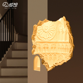 圣母院石膏灯嵌入式 预埋走廊楼梯墙角壁灯内嵌融蜡转角宫殿壁龛灯