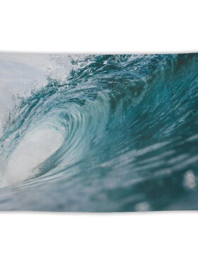 大海波浪清澈蓝色水泡沫客厅卧室房间改造墙壁装饰背景布挂毯挂布