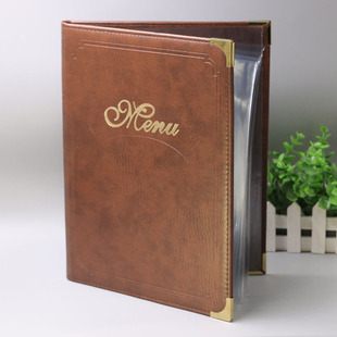 饭店菜谱本a4透明活页夹封皮插页可拆卸点菜夹个性创意菜单本定制