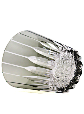 金致威士忌酒杯江户切子灰色星芒杯玻璃杯纯手工雕刻玻璃水晶玻璃