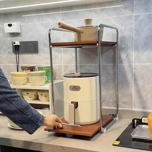 中古风电饭锅置物架家用厨房多功能厨房台面电器可抽拉收纳整理架