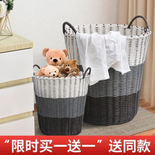 粗桶实卧室管脏衣篓篮超大挂式脏衣篮框寝室大号藤编结收纳杂货
