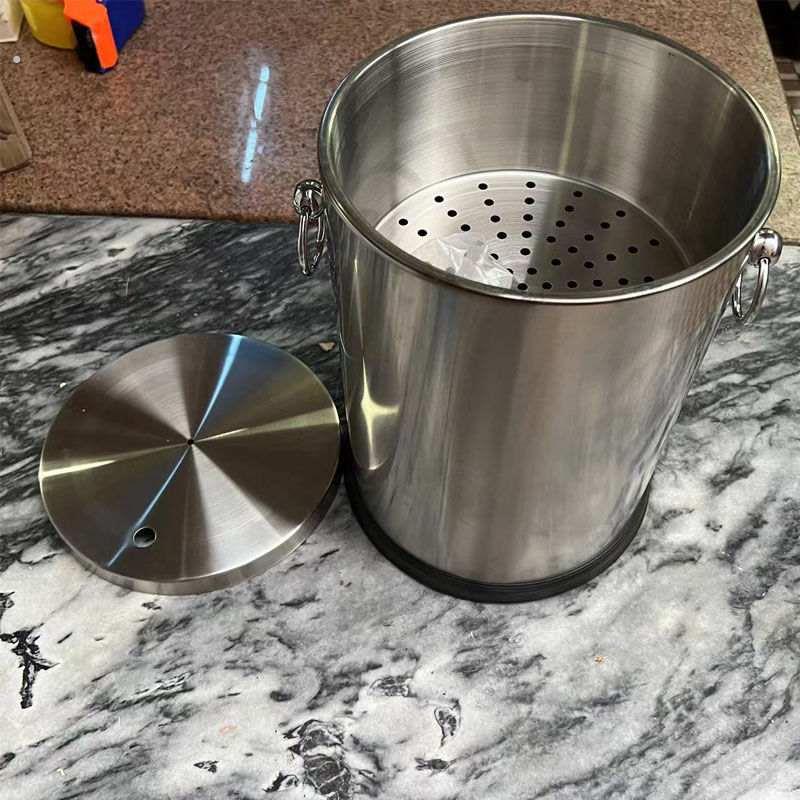 不锈钢茶水桶功夫茶排水桶桶茶水间办公室废茶渣茶水商用过滤水桶