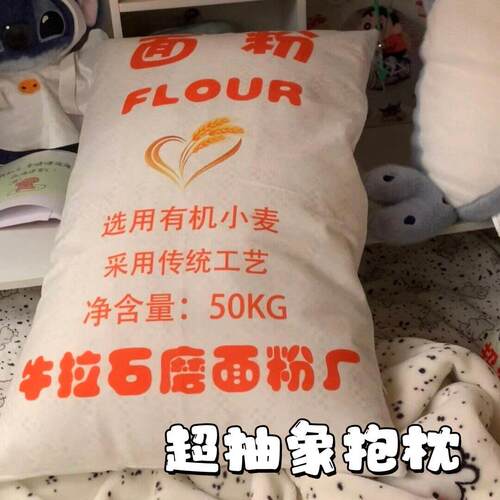 抽象抱枕搞怪风面粉水泥玩偶彷真大米袋沙发靠垫毛绒睡觉柔软枕头