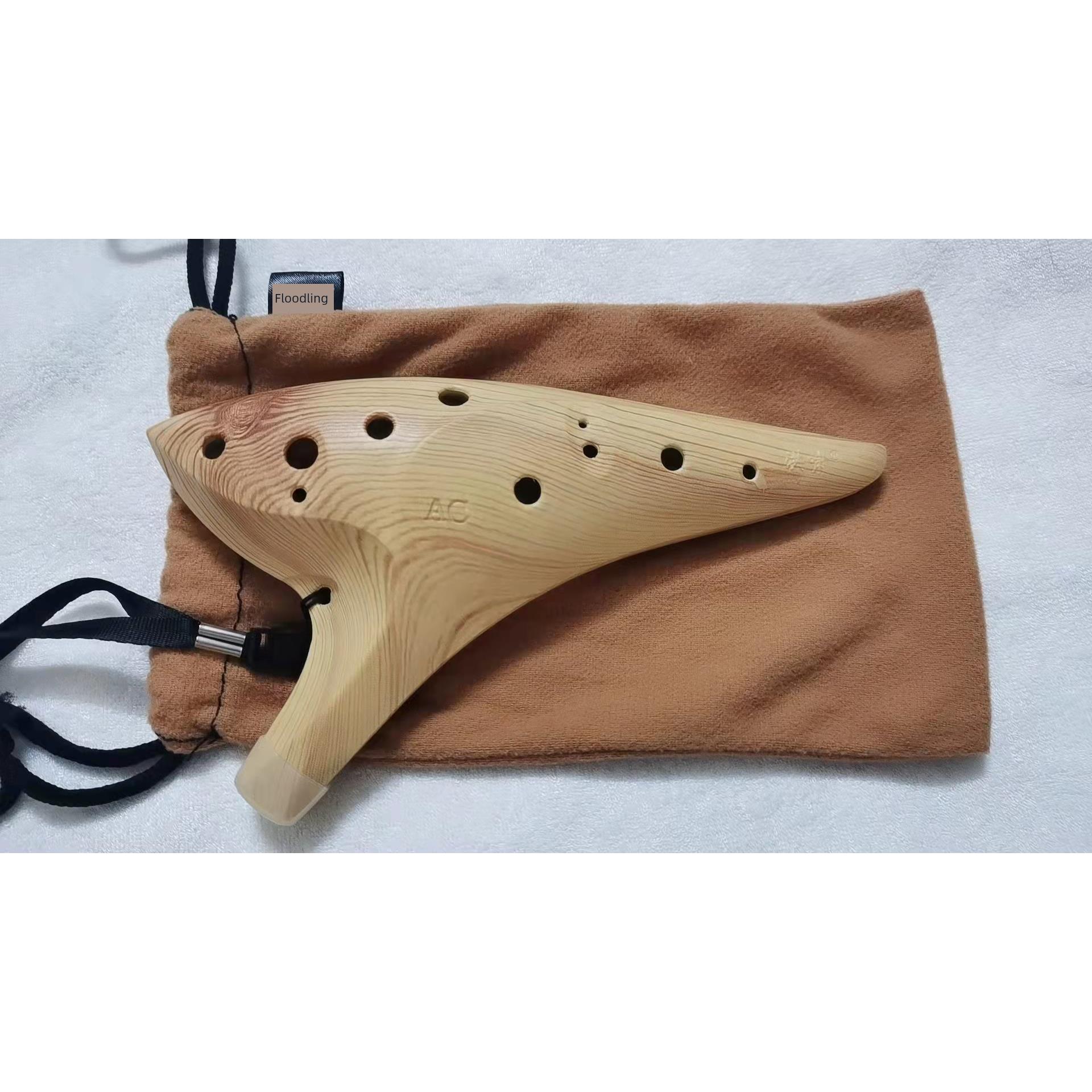 红箫正品十二孔Ac中音(树脂彷木纹)陶笛
