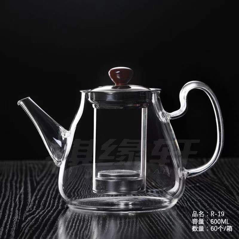 祺缘轩耐热玻璃茶具泡茶壶不锈钢内胆可拆分易清洗黑晶炉煮水壶