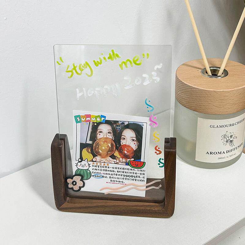 创意相框摆台压克力实木画框装裱定制高级打印6寸710透明展示摆件