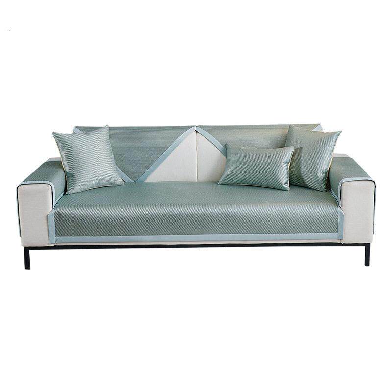 2025夏季新款轻奢冰藤席沙发垫四季通用冰丝凉垫套罩防滑盖布坐垫