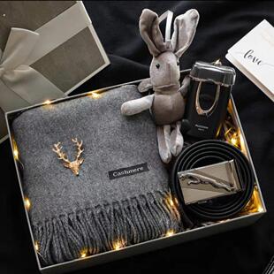 圣诞节礼物围巾男生生日礼物礼盒装送男朋友老公爸爸兄弟冬季保暖