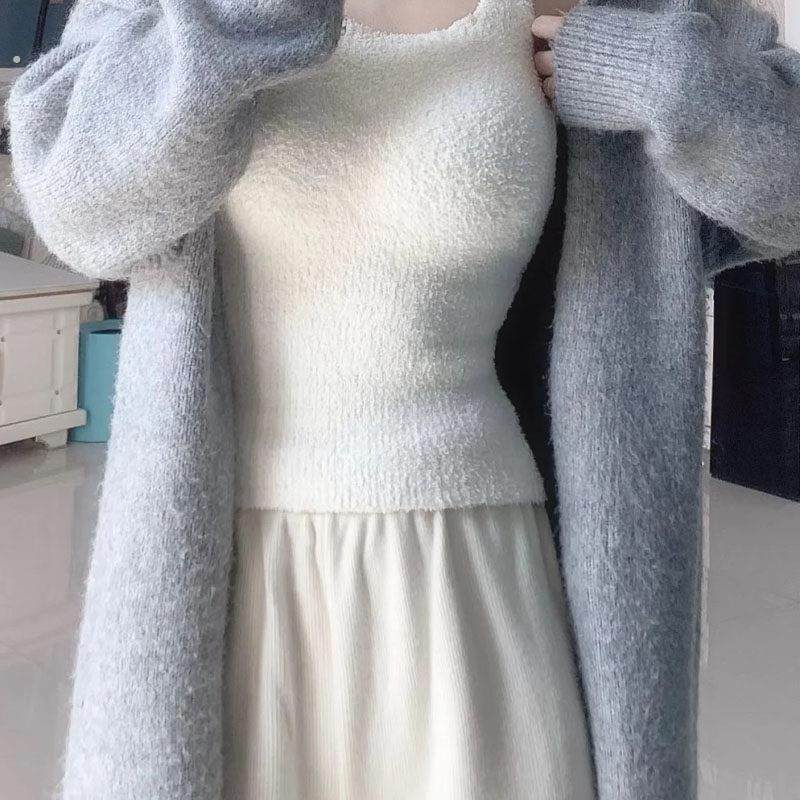 带胸垫加绒吊带背心羊羔绒毛绒保暖打底衫秋冬免穿文胸一体式内搭