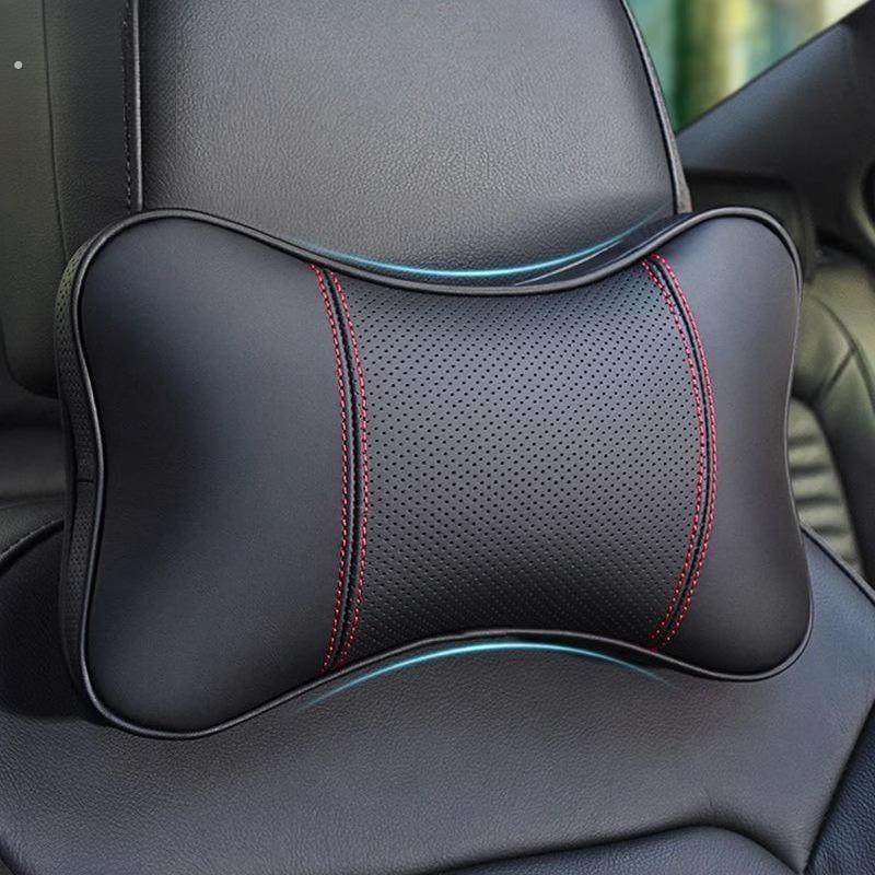 汽车头枕护颈枕一对车载睡枕靠枕车用枕头座椅腰靠垫软皮车内用品