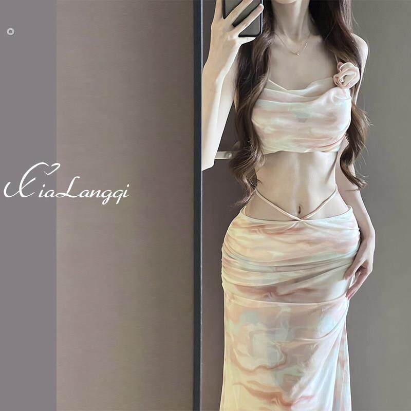 比基尼泳衣女2025新款两件式三件套性感长裙高级感钢托 托聚拢海