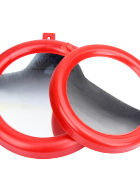 红塑料边八卦镜凸镜凹镜玻璃镜面