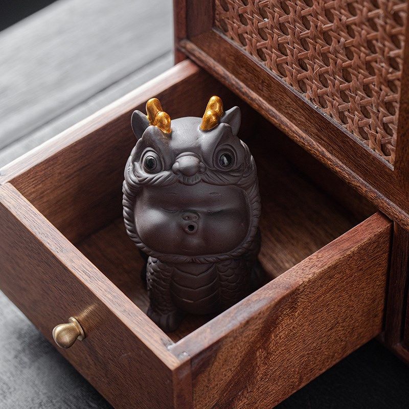 创意紫砂生肖龙醒狮茶宠摆件精品可养茶玩茶具客厅神兽博古架装饰,餐饮具,茶宠摆件,淘宝优惠券,粉丝福利购,淘宝优惠卷