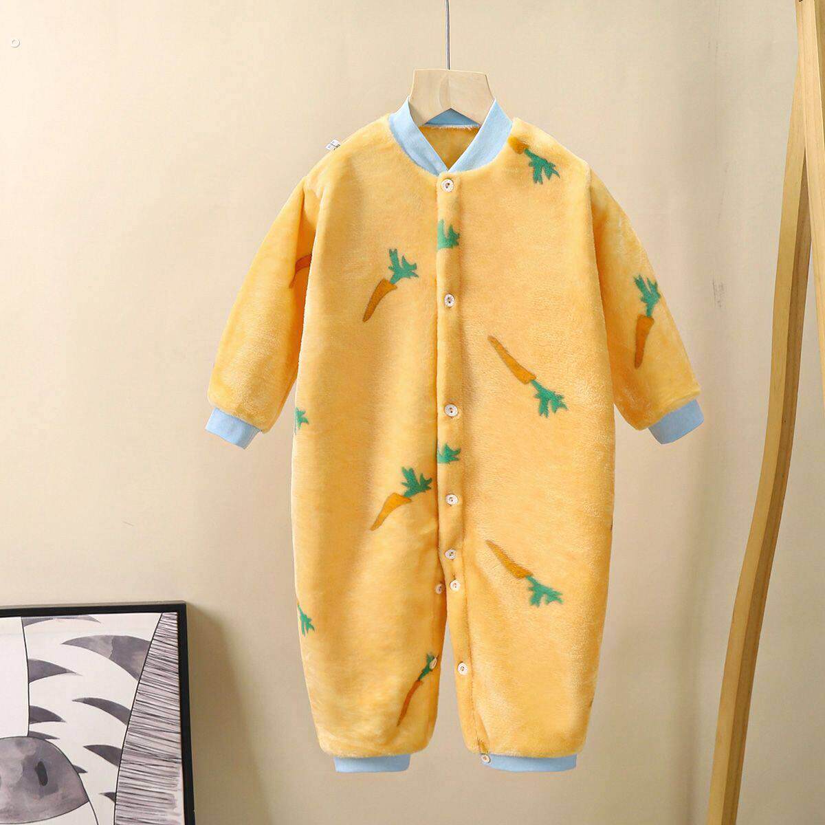 秋冬儿童睡袍珊瑚绒加厚婴儿连体睡衣保暖男女宝宝睡袋暖气幼儿