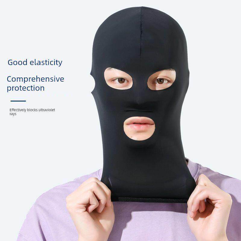 电焊头套男夏季冰丝防晒面罩男遮脸户外骑行游泳三孔头套全脸女防