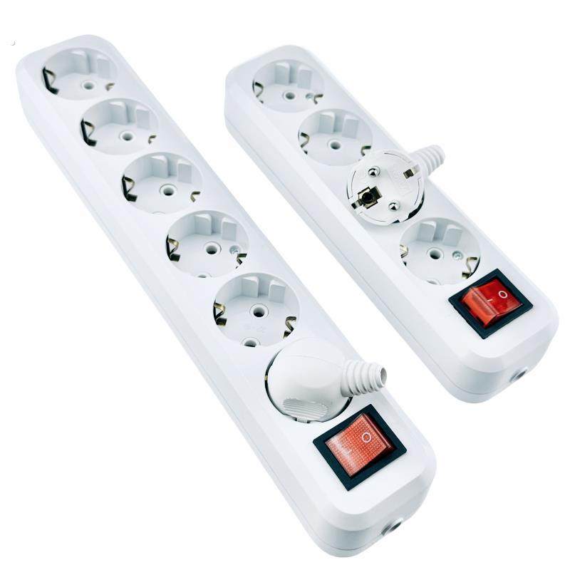 带开关欧标欧式德式无线电源插座可接线德标韩国俄罗斯不带线排插