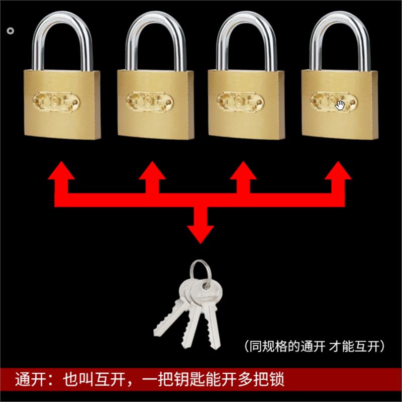 万能开门钥匙通开挂锁通用锁具门锁一把开锁钥匙多小号铜锁头迷你