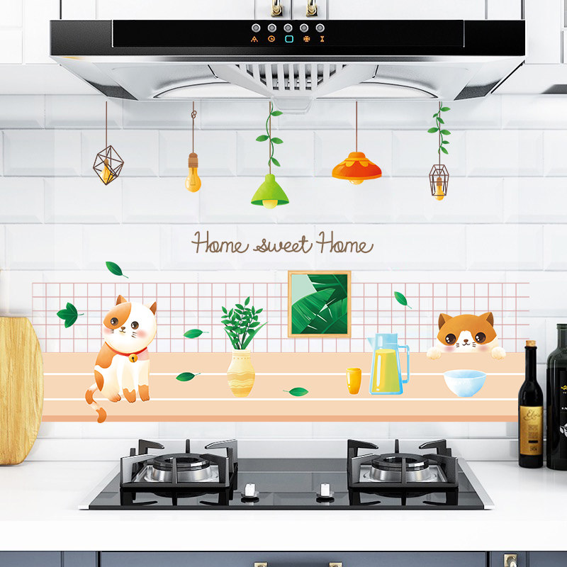 厨房家用透明防油烟墙贴壁纸耐高温加厚灶台瓷砖隔油防水自粘贴纸