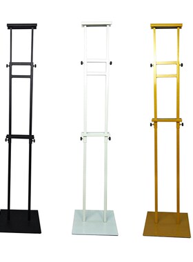 kt版雪弗板广告牌板支撑架子海报展示架定制立式落地升降可调黑色