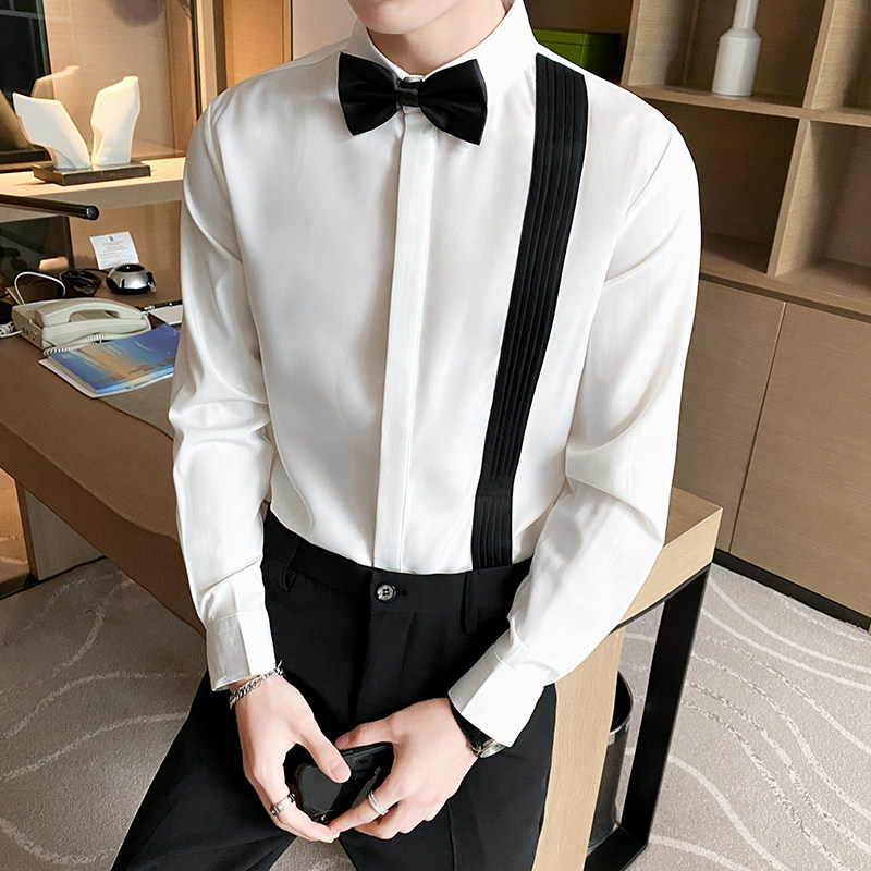 春夏季免烫长袖衬衫男女酒吧餐厅KTV时尚衬衣服务员短袖工作服装C