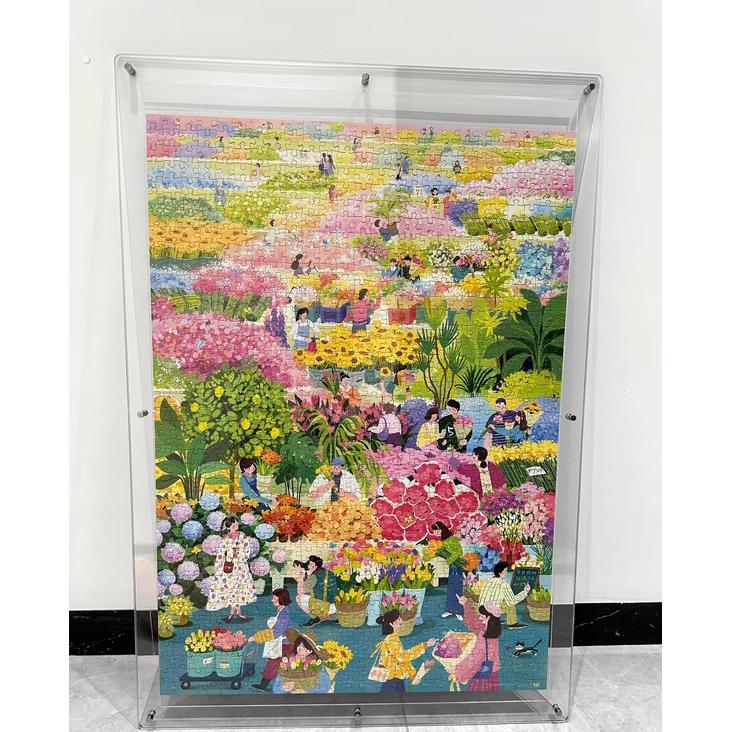 亚克力透明拼图相框画框50*701000片ensky挂墙摆台双面尺寸可定制